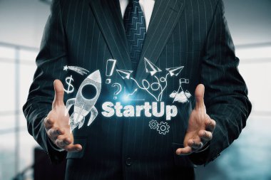 İş şeması kavramı, başlangıç çift pozlama arka plan.