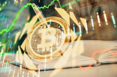 Şifreli para hologramı, kadınların el yazısı üzerine. Engelleme zinciri kavramı. Çift pozlama