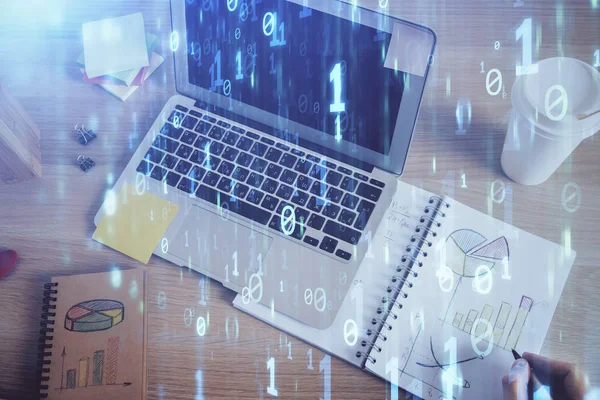 Teknoloji temalı insan elleri çift pozlama çizimleri.