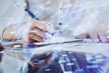 Veri simgeleriyle adam eli yazmak.