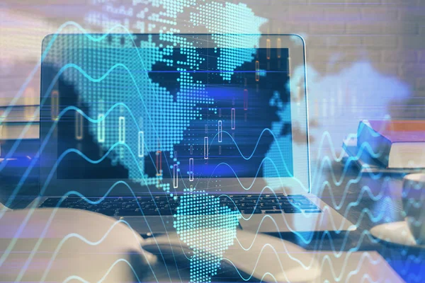 Borsa grafiği ve bilgisayar geçmişi olan tablolar. Çoklu maruz kalma. Mali analiz kavramı.