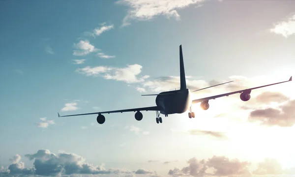 Großes Flugzeug am Himmel — Stockfoto