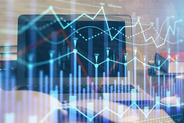 Borsa grafiği ve bilgisayar geçmişi olan tablolar. Çoklu maruz kalma. Mali analiz kavramı.