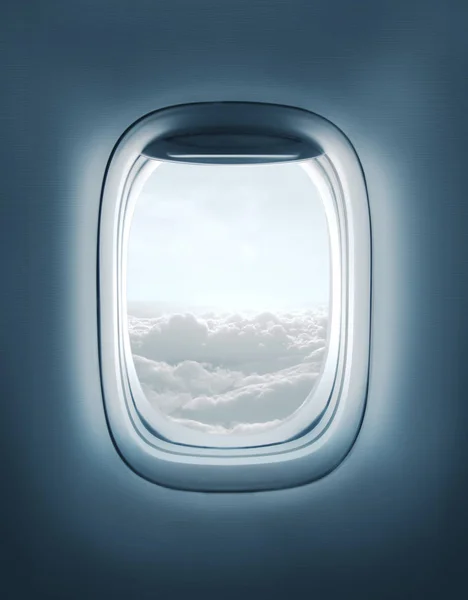 Ventana del avión con vista a las nubes —  Fotos de Stock