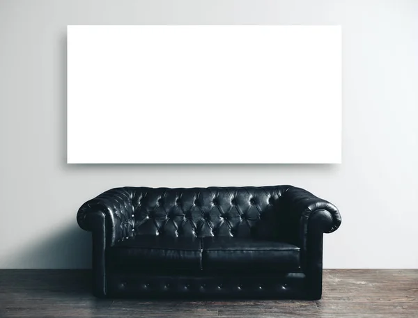 Bldck кожаный диван — стоковое фото