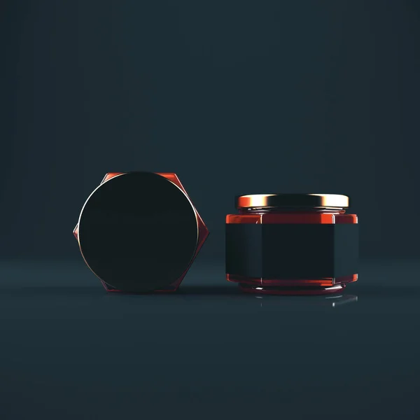 Empty label two honey jar — Stock Photo, Image