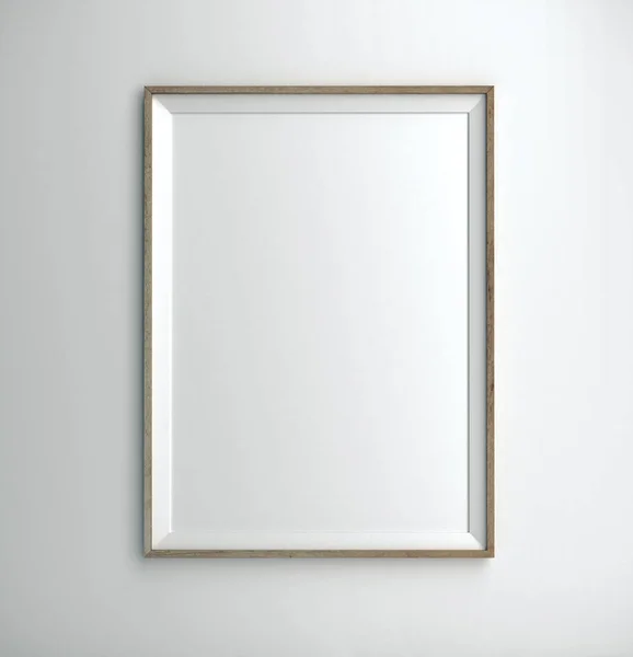 Moldura em branco no interior branco — Fotografia de Stock