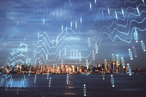 Gökdelenler, duvar kağıtları, çift pozlu eski şehir haritası. Finansal araştırma kavramı.