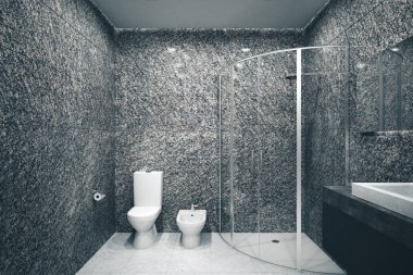 Yeşil beton banyo.