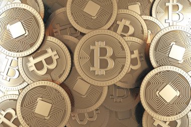 Altın bitcoin arka plan