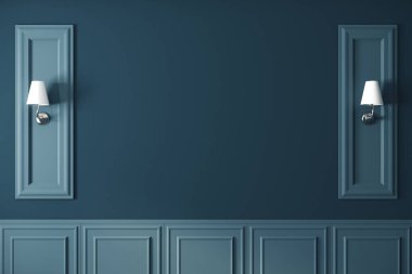 Boş mavi klasik duvar