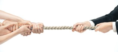 Various hands during tug war clipart
