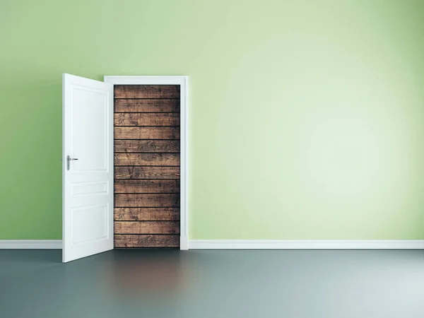 Dveře dřevěné stěny — Stock fotografie