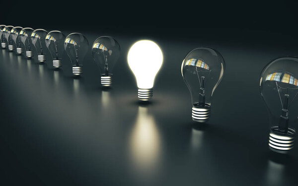 Лампочки стоят в ряд
