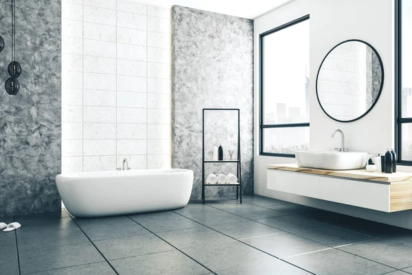 Luxus-Badezimmer mit leerem Poster — Stockfoto