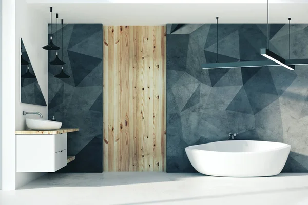 Стильна ванна кімната з сонячним світлом — стокове фото