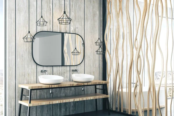 Luxury bathroom with loft details