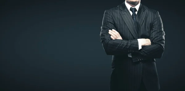 Businessman with hand crossed — Stock Photo, Image