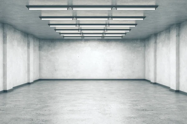 Konkreta interiör med tom vägg — Stockfoto