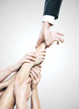 İş adamı el ele tutuşuyor..