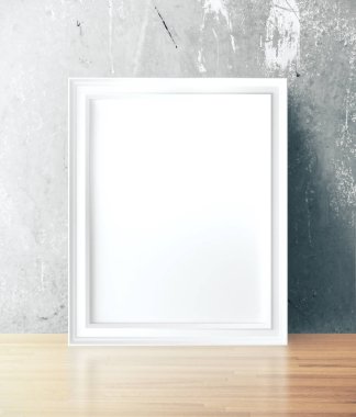 Beton döşemede boş bir poster