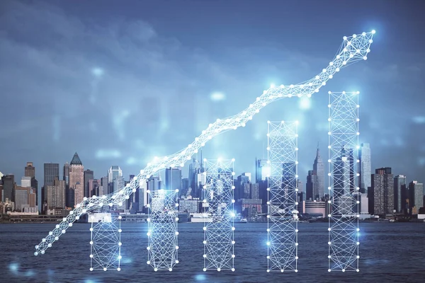 Gökdelenler, duvar kağıtları, çift pozlu eski şehir haritası. Finansal araştırma kavramı.