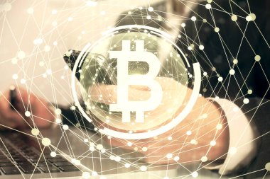 Erkeklerin el ele tutuşmalarının ve telefon ve kripto para birimi engelleme teması çiziminin iki kez görüntülenmesi.