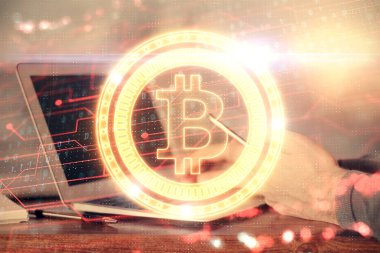 Erkeklerin el ele tutuşmalarının ve telefon ve kripto para birimi engelleme teması çiziminin iki kez görüntülenmesi.