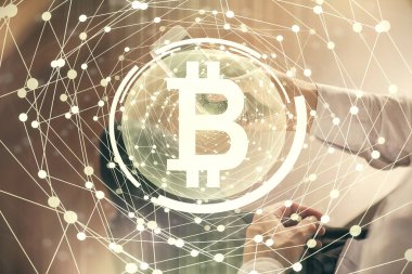 Erkeklerin el ele tutuşmalarının ve telefon ve kripto para birimi engelleme teması çiziminin iki kez görüntülenmesi.