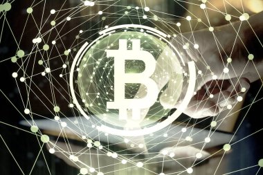 Erkeklerin el ele tutuşmalarının ve telefon ve kripto para birimi engelleme teması çiziminin iki kez görüntülenmesi.