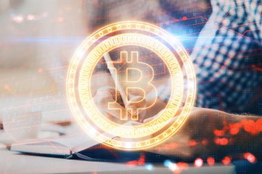 El becerisi olan bir iş adamı. Kripto para birimi kavramına çoklu maruz kalma.