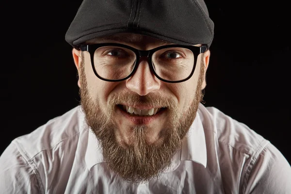 Portrait Jeune Homme Lunettes Avec Une Barbe Une Moustache Dans — Photo