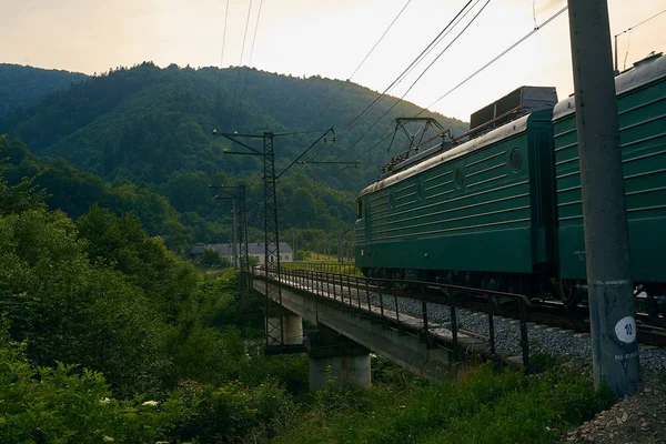 railroad track, railroad bridge railroad in the mountains