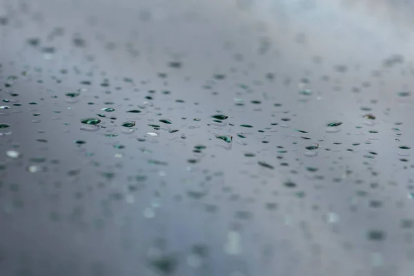 Gotas Chuva Uma Superfície Vidro — Fotografia de Stock