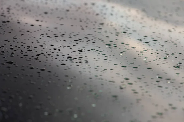 Gouttes Pluie Sur Une Surface Verre — Photo