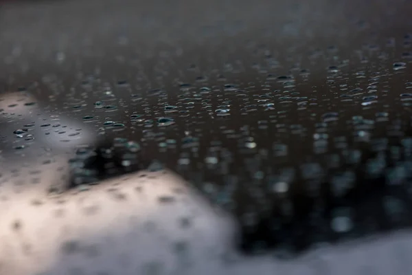 Gotas Chuva Uma Superfície Vidro — Fotografia de Stock