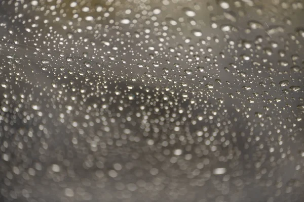 Gotas Chuva Uma Superfície Vidro — Fotografia de Stock