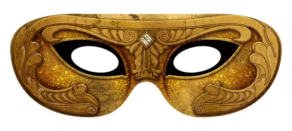 Golden Mask Met Metalen Ornament — Stockfoto