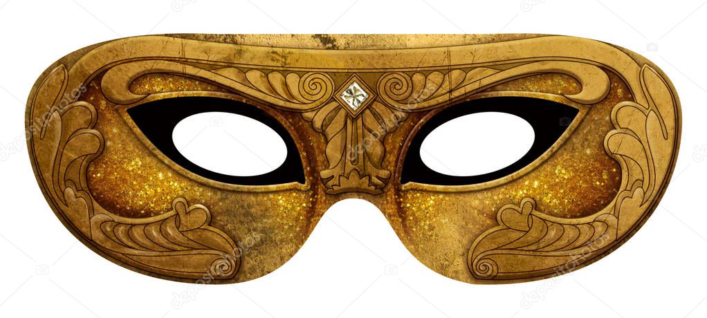 Golden Mask with metallic ornament  