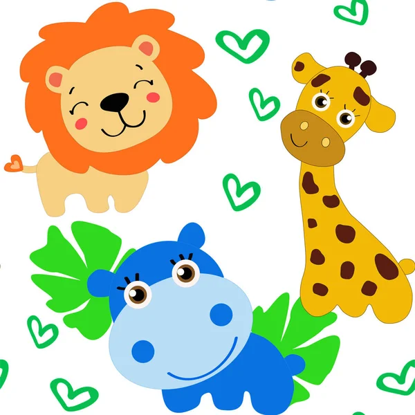 Kaplanlar namlu çizilmiş zemin ver. Hayvanların Ağızlıklar ile renkli seamless modeli. Dekoratif sevimli duvar kağıdı, baskı için iyi. Arka plan vektör denk geliyor. Tasarlamak