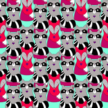 Seamless modeli orman hayvan suluboya resimler