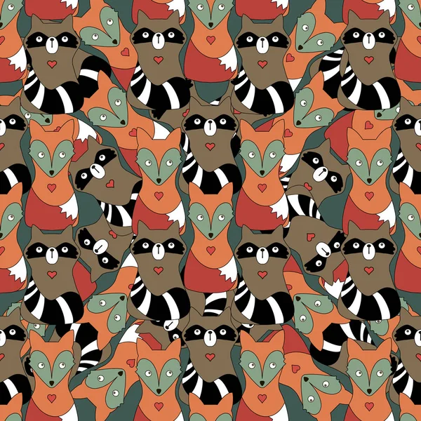 Seamless modeli orman hayvan suluboya resimler