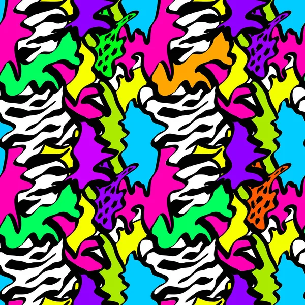 Soyut kompozisyon renkli Dekoratif şekiller. Grafik grafiti desen