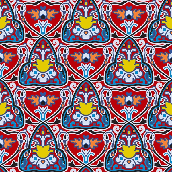 Dikişsiz çiçek desen halk renkli çiçekler ve yaprakları. Çiçek nakışı. Talavera deseni. Hint yamalı işleri. Türk süsü. İspanyol etnik geçmişi. Akdeniz dikişsiz wallpaper.pattern