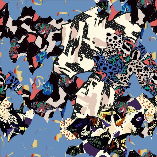 Siyah ve beyaz benekli şirin bir Memphis süsü. Kelebek kanatları, battaniyede kurbağa izleri..