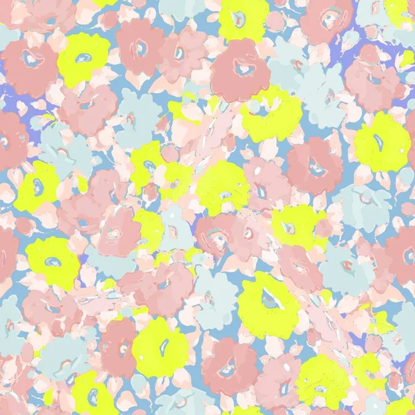 Симпатичный Узор Маленьком Цветке Маленькие Цветы Цветной Яркий Летний Силуэт — стоковый вектор