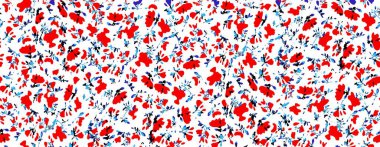 Küçük bir çiçekte şirin bir desen. Küçük çiçekler. Renkli parlak yaz silueti çizimi. Yaprakları ve gelincikleri soyut ve pürüzsüz. Modern için arkaplan bileşimi şablon vektörü