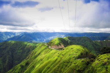 Güzel yeşil tepelerin ve manzara: Meghalaya, Doğu Khasi Hills, Hindistan