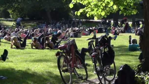 Genel City Park kitle aerobik — Stok video