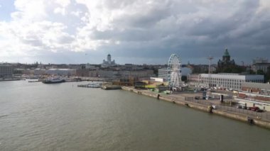 Helsinki, Finlandiya eski şehrin doğal hava panorama